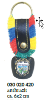 Schl. Anh. Glocke Fransenband anthrazit 6x2cm